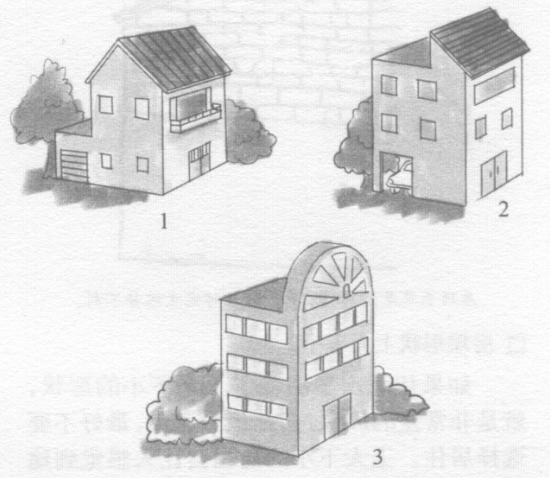方形住宅是平衡的代表，屋顶形状不适合过于尖锐，也不适合圆形，房屋不能出现上大下小的形状