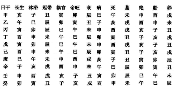 地支之间的基本关系：地支藏干、地支十二长生（不分阴阳，只论五行）