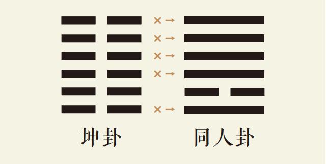 国易堂APP周易预测、六爻预测、筹策古筮法之坤卦变同人卦、坤为地变天火同人、坤之同人卦、周易预测本卦坤卦变卦同人卦详解、易经坤之同人占卜事业财运婚姻感情健康病灾运势详解。